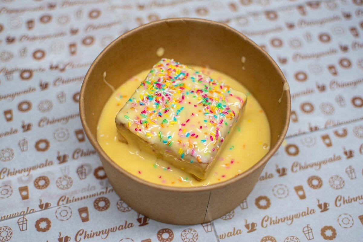 Sprinkle Cake with custard